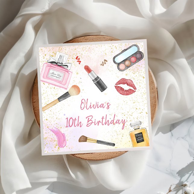 Wellness-Center Party Glam Girl Makeup Geburtstag  Serviette (Von Creator hochgeladen)