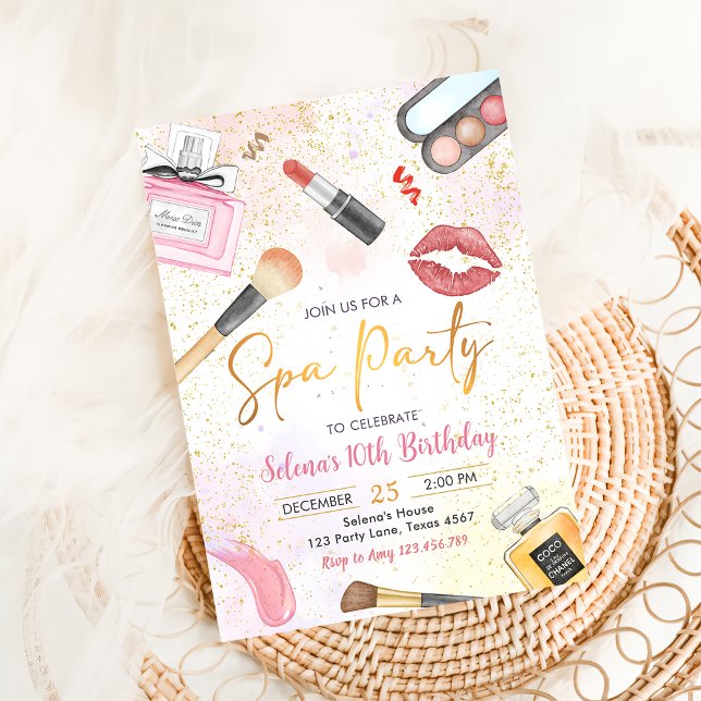 Wellness-Center Party Glitz Glam Girl Makeup Gebur Einladung (Von Creator hochgeladen)
