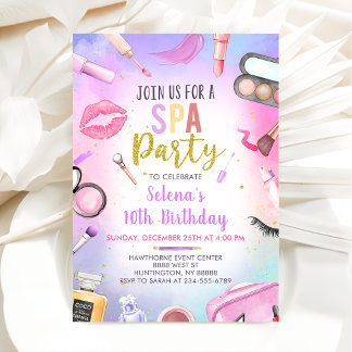 Wellness-Center Party Glitz Glam Girl Makeup Gebur Einladung