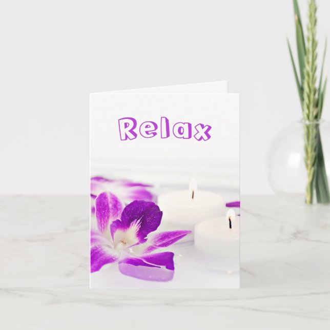 Wellness-Center Party mit Orchideen Einladung (Vorderseite)