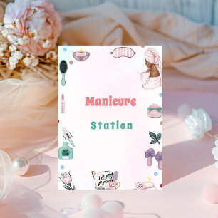 Wellness-Center Party Pamper Birthday Manicstation Sockelschild