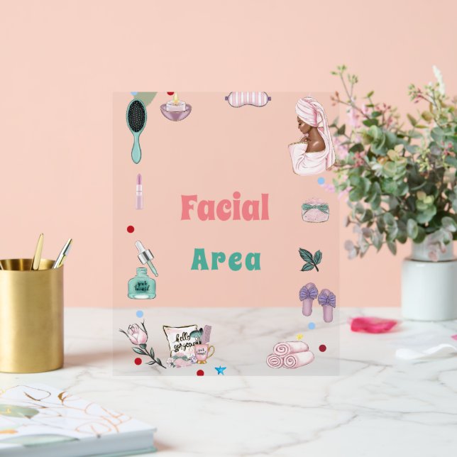 Wellness-Center Party Pamper Geburtstagsgesichtsbe Acrylschild (Hochzeit)