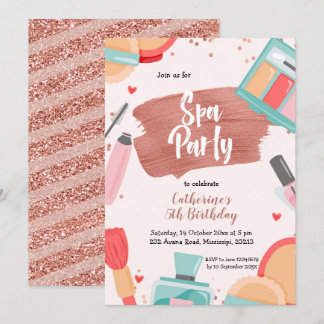 Wellness-Center Party Rose Gold Geburtstag Einladu Einladung