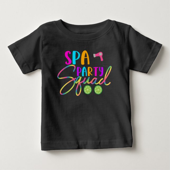 Wellness-Center Party Squad Funny Birthday Thema Baby T-shirt (Vorderseite)