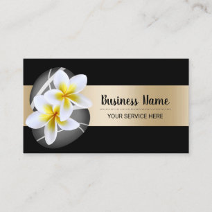 Wellness-Center Plumeria Blume Stones Gold Bar Bea Visitenkarte