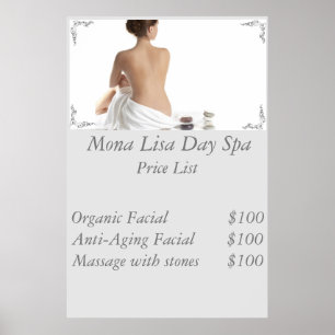 Wellness-Center-Preisliste Poster