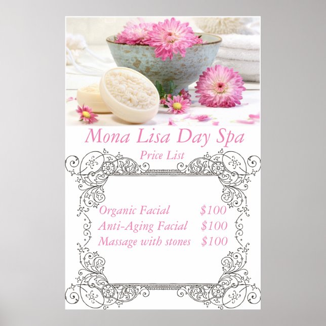 Wellness-Center-Preisliste Poster (Vorne)