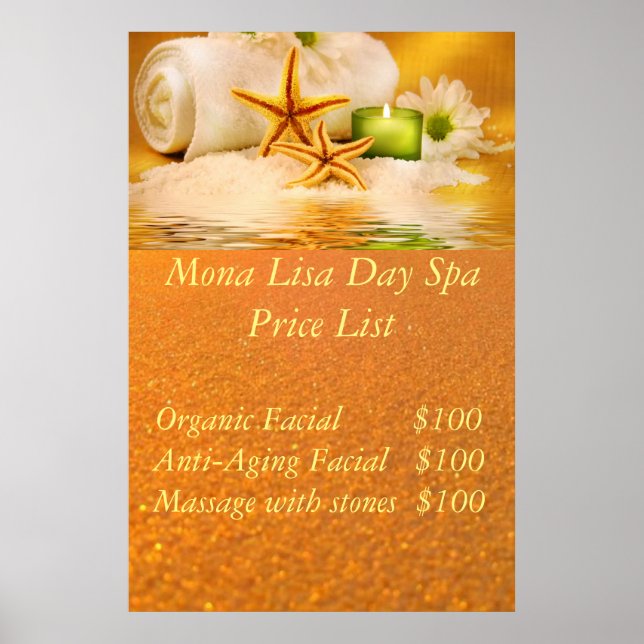 Wellness-Center-Preisliste Poster (Vorne)