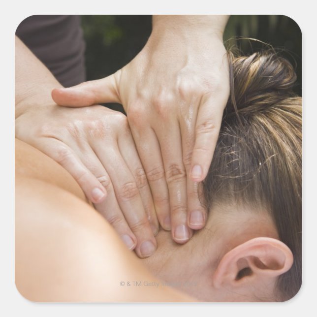 Wellness-Center Quadratischer Aufkleber (Vorderseite)