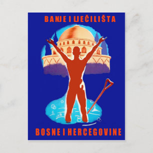 Wellness-Center-Resorts aus Bosnien, Jahrgang-Reis Postkarte