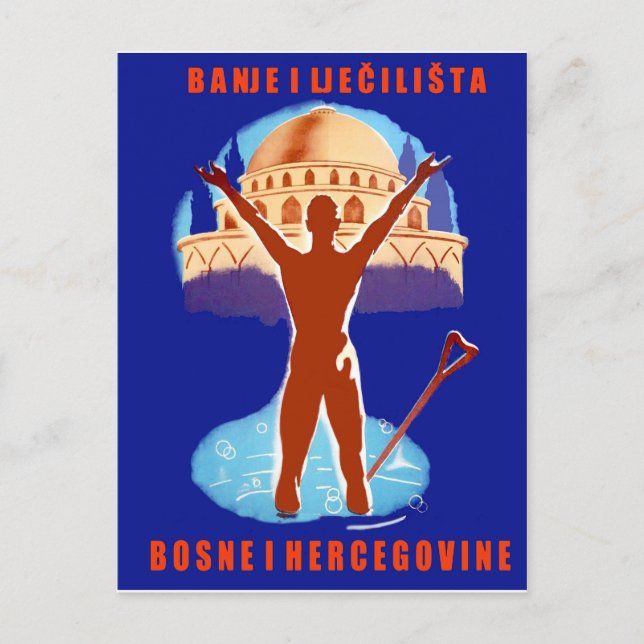 Wellness-Center-Resorts aus Bosnien, Jahrgang-Reis Postkarte (Vorderseite)