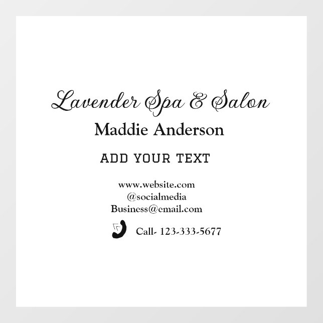 Wellness-Center-Salon Gäste Informationen Strand Fensteraufkleber (Blatt)