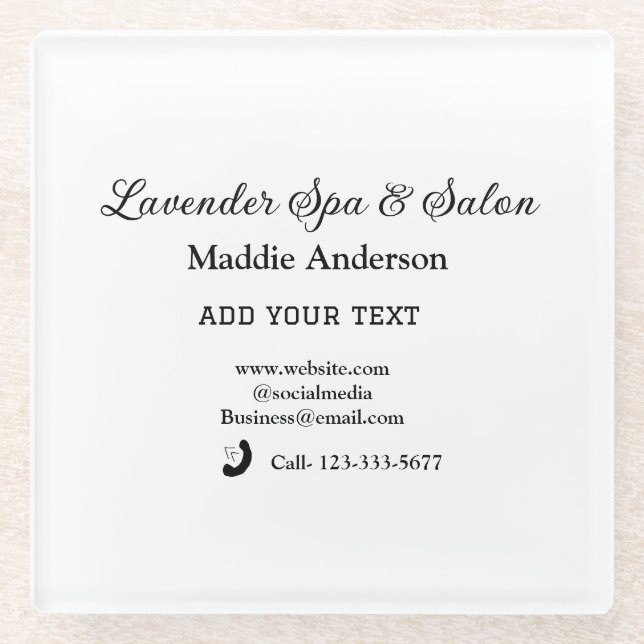 Wellness-Center-Salon Gäste Informationen Strand Glasuntersetzer (Vorderseite)