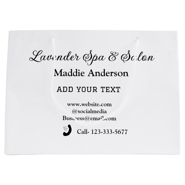 Wellness-Center-Salon Gäste Informationen Strand Große Geschenktüte (Vorderseite)