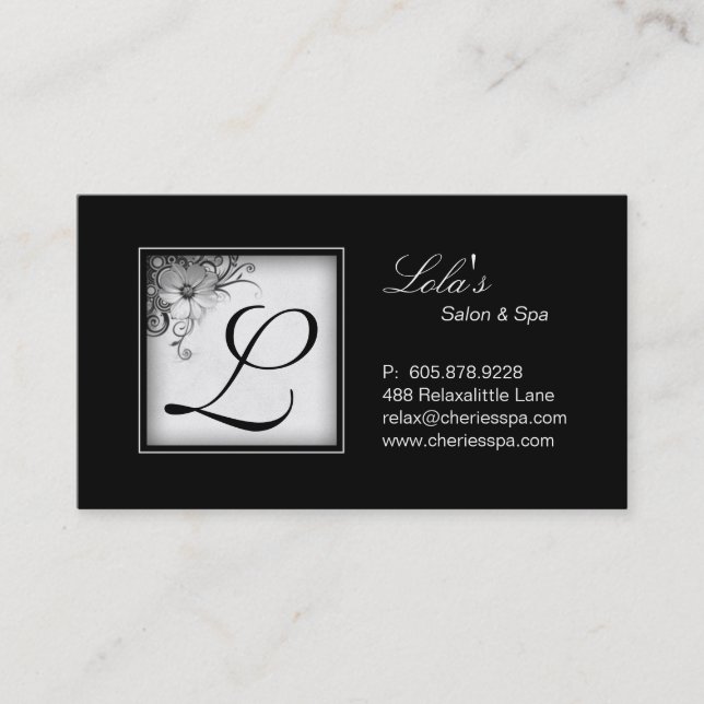 Wellness-Center - Salon-Monogramm Terminkarte (Vorderseite)