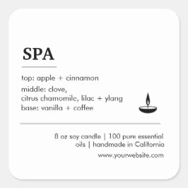 Wellness-Center, schwarz-weiße Zutaten, Produktken Quadratischer Aufkleber