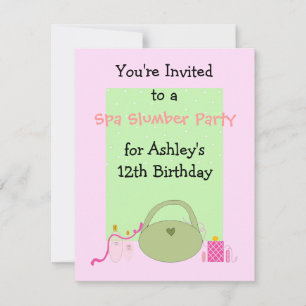 Wellness-Center Slumber Party für Mädchen Einladung