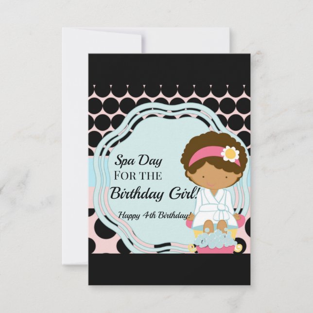 Wellness-Center Tag Geburtstag Einladung (Vorderseite)