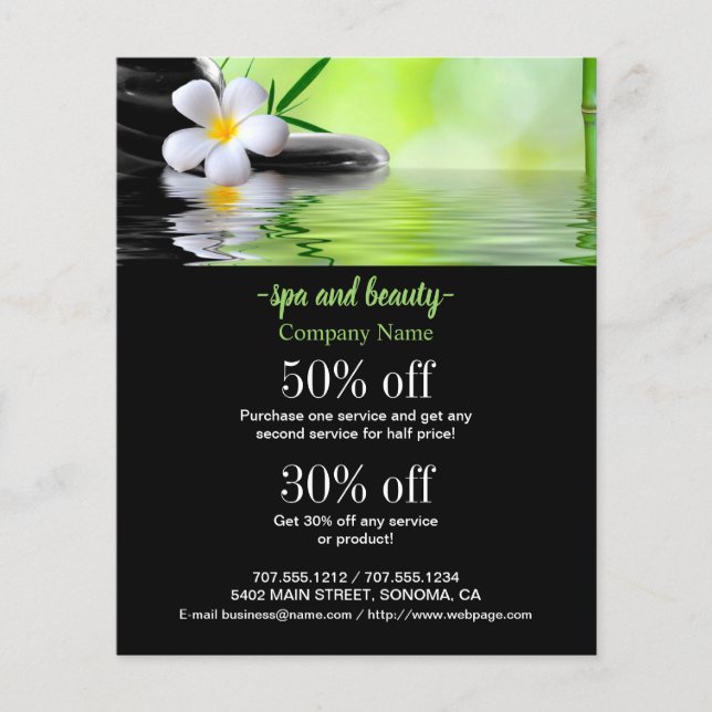 Wellness-Center und Beauty Business personalisiert Flyer (Vorne)