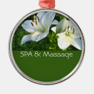 WELLNESS-CENTER und Massage Silbernes Ornament