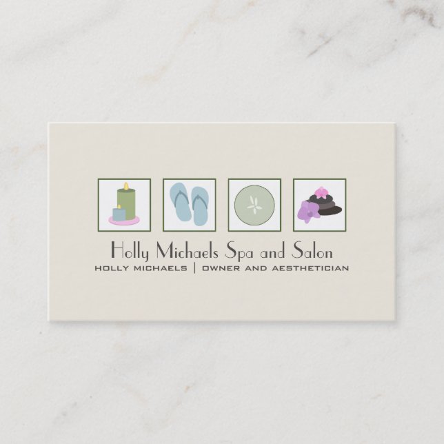 Wellness-Center- und Salon-Visitenkarte Visitenkarte (Vorderseite)