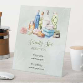 Wellness-Center und WLAN zum Tag der Wasserfarbe Sockelschild