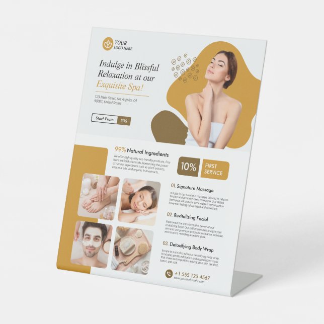 Wellness-Center, Wellnesscenter, Schönheitspflege Sockelschild (Vorderseite)