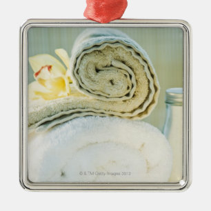 Wellness-Centertücher und tropische Blume Ornament Aus Metall