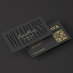 Wellness Coach Personal Trainer Schwarzer Minimalw Visitenkarte
