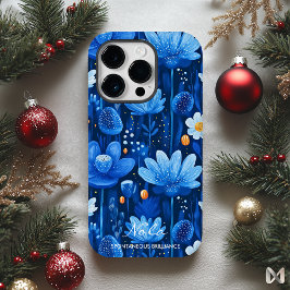 Wellness Dreamy Blue Floral mit lebendigen Details Case-Mate iPhone 14 Pro Hülle