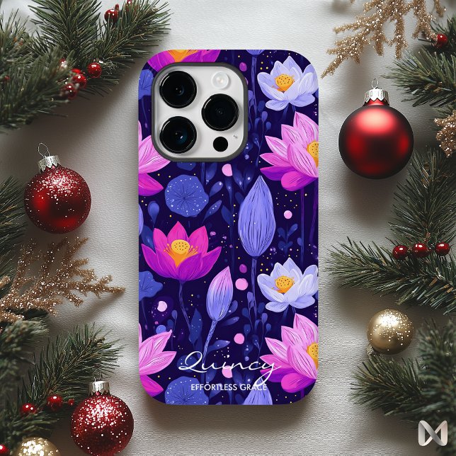 Wellness Elegante Lotus Blooms in strahlenden Purp Case-Mate iPhone Hülle (Von Creator hochgeladen)
