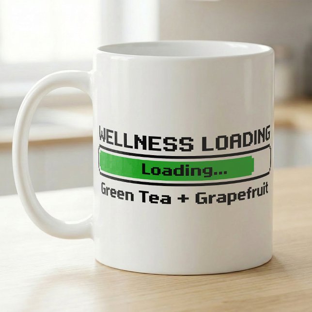 Wellness-Ladevorgang Grüntee-Grapefruit-Pixel Kaffeetasse (Von Creator hochgeladen)