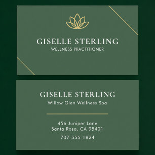 Wellness-Praktiker Grün Gold Visitenkarte