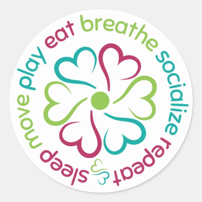 Wellness-Rad Runder Aufkleber (Vorderseite)