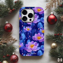 Wellness Style Lotus Blossom - Tief Blau & Lila Case-Mate iPhone 14 Pro Hülle