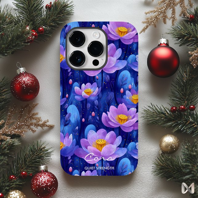 Wellness Style Lotus Blossom - Tief Blau & Lila Case-Mate iPhone Hülle (Von Creator hochgeladen)
