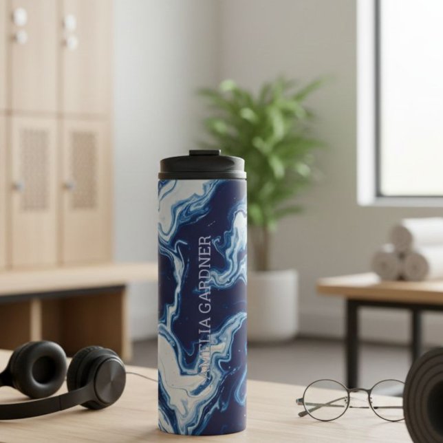 Wellness Waters Thermos - Matte Night Blue Name Thermosbecher (Von Creator hochgeladen)