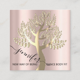 Wellness WELLNESS-CENTER Couch QRCODE Rose Tree of Quadratische Visitenkarte