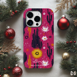 Wellness-Wüste Blüten mit kühlen Magenta & Kakteen Case-Mate iPhone 14 Pro Hülle