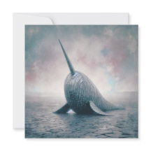 Wellpappe Narwhal-Grußkarte