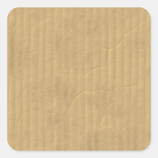 Wellpappe Textur Quadratischer Aufkleber (Vorderseite)