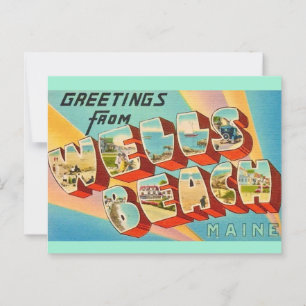 Wells Beach Maine Grüße Postkarte