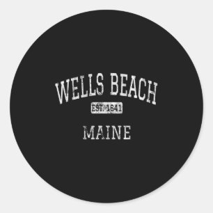Wells Beach Maine Mich Vintage  Runder Aufkleber