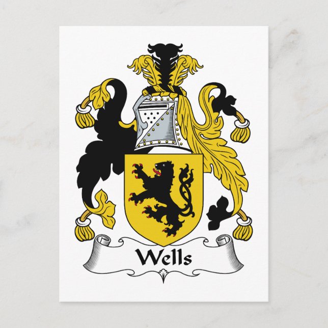 Wells Familienwappen Postkarte (Vorderseite)