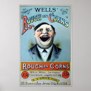 Wells Rough on Corns Advertising Poster