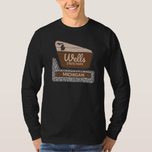 Wells State Park Michigan MI Welcome Sign Vacation T-Shirt