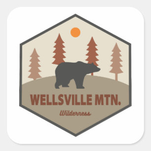 Wellsville Mountain Wilderness Utah Bär Quadratischer Aufkleber