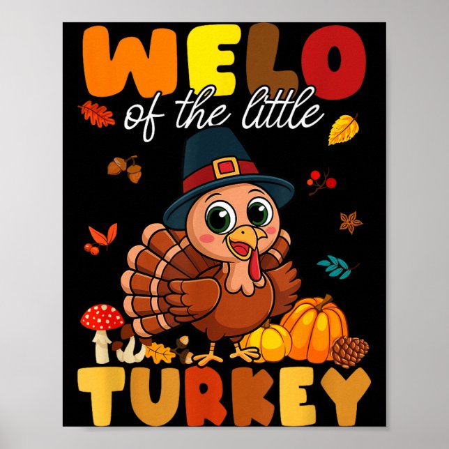 Welo Of The Little Turkey Thanksgiving Baby Shower Poster (Vorne)