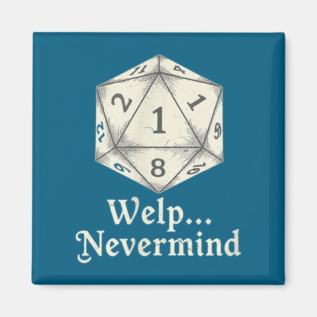 Welp Egal D20 Brettspiel Tabletop Rollenspiele  Magnet (Vorne)