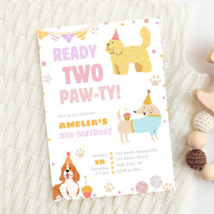 Welpe 2. Geburtstag Fertigstellung 2 Pawty Dog The Einladung